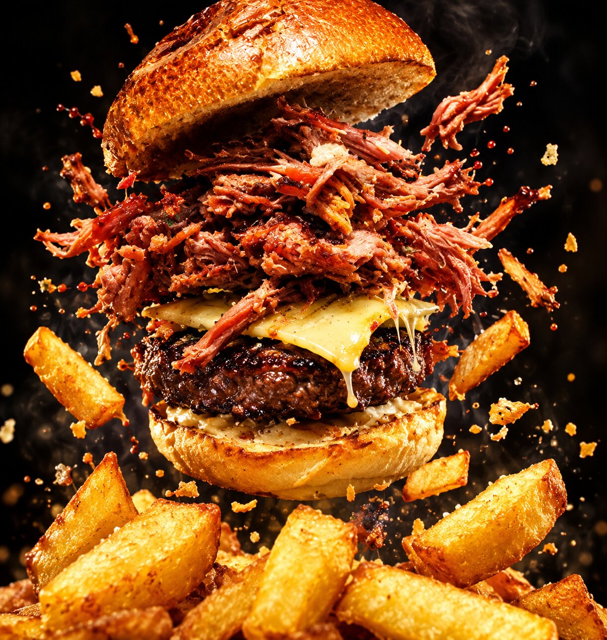 Una de nuestras Crazy Burgers con patatas